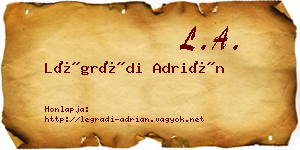 Légrádi Adrián névjegykártya